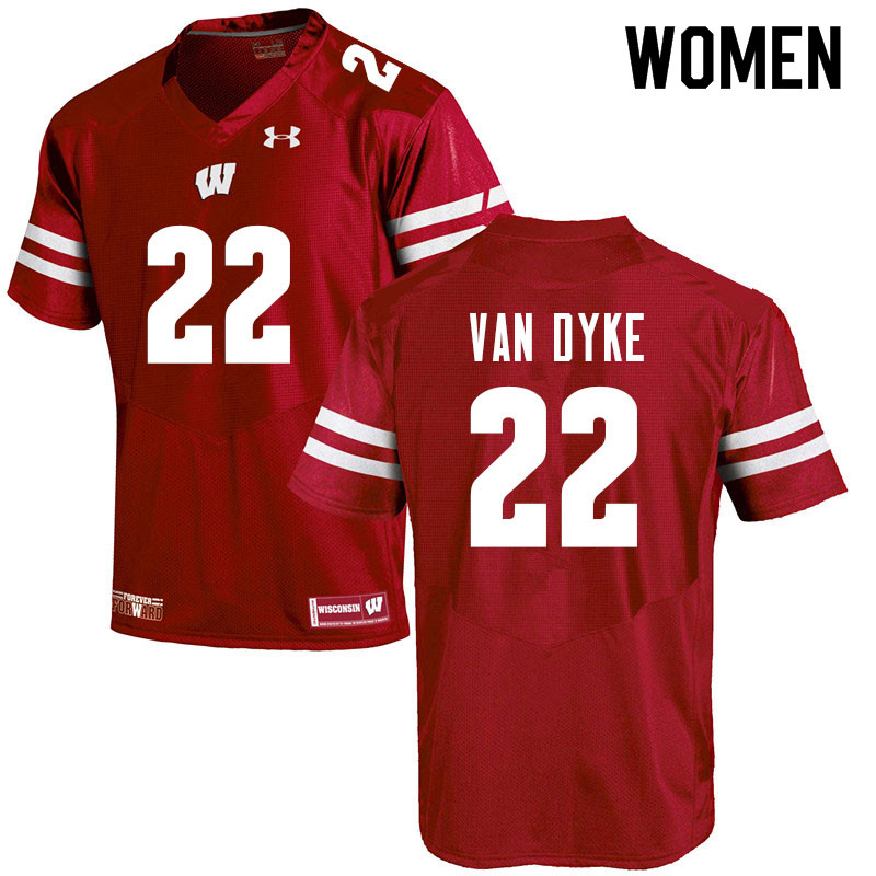 Women #22 Jack Van Dyke Wisconsin Badgers College Football Jerseys Sale-Red